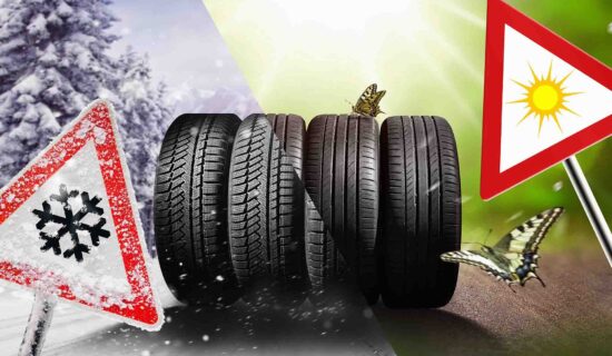 Winter and summer tires clipart