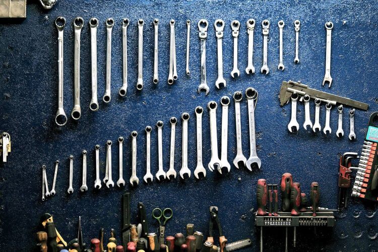 Wrenches and screwdrivers.