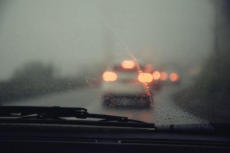 Rainy day in traffic
