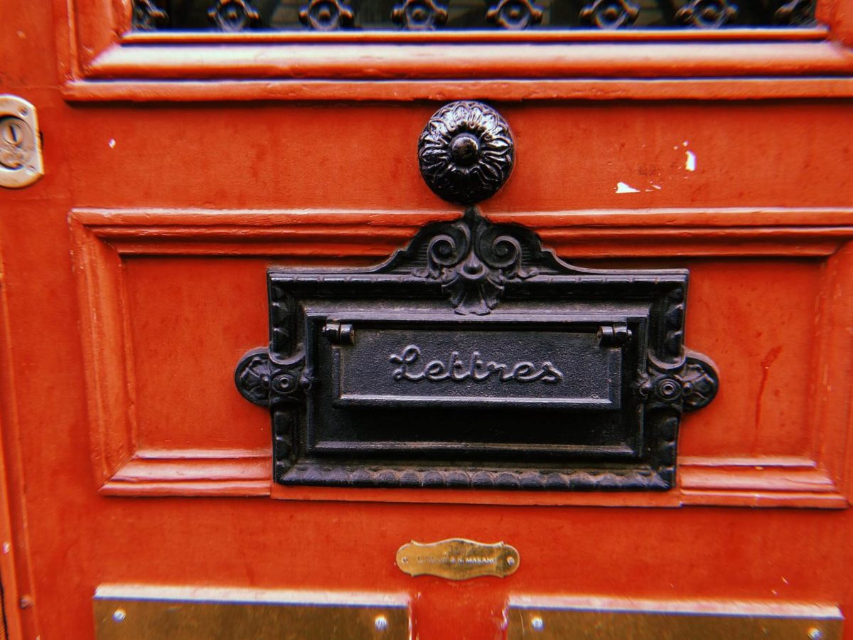 A mailbox on the front door