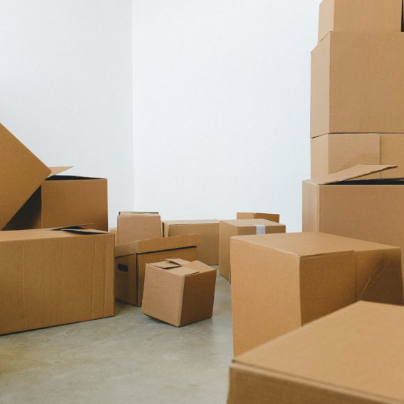 A pile of boxes ready for door-to-door auto transport