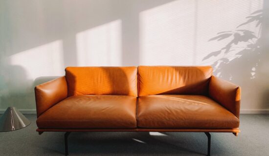An orange sofa