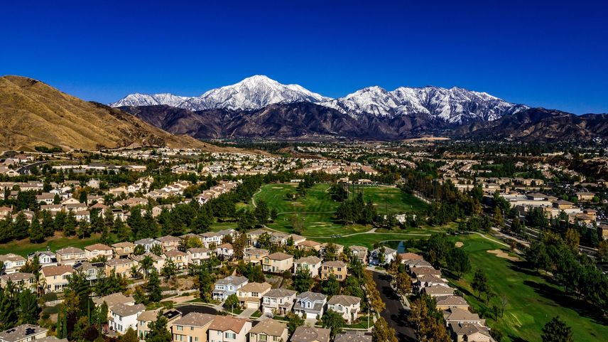 Aerial view of San Bernardino, California