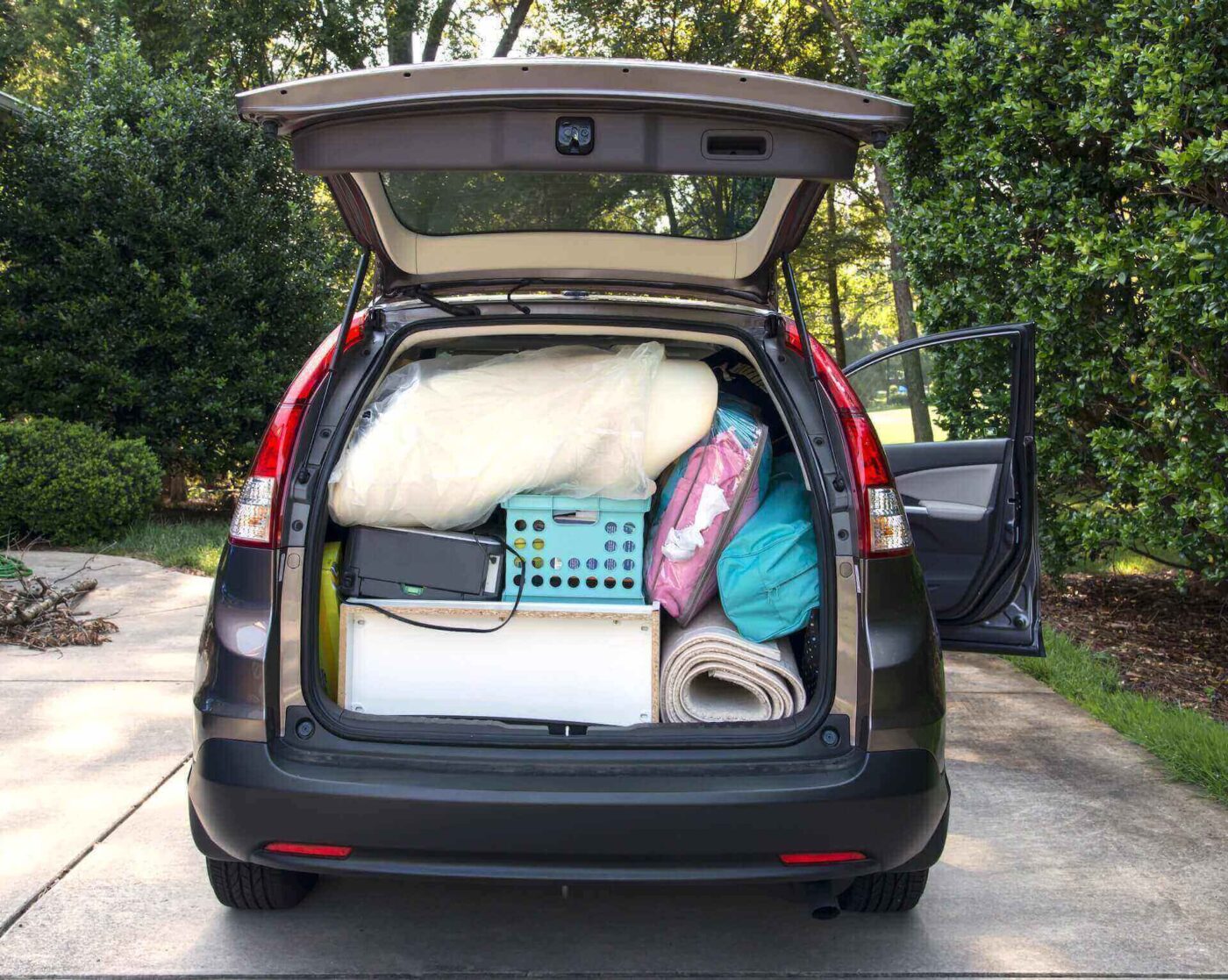 A packed automobile ready for a car shipping company
