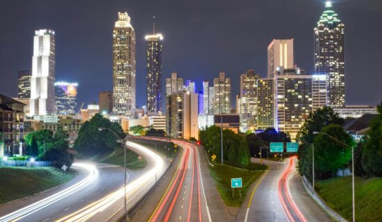 A highway heading into Atlanta, Georgia