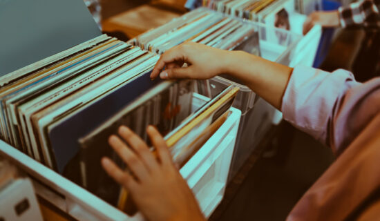 Person looking at the records