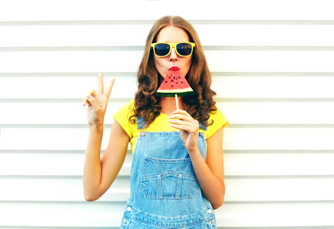 Woman holding a watermelon